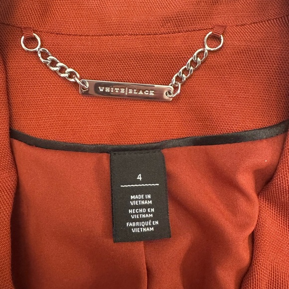 WHBM Blazer Dark Orange Red Jacket Coat 4 - Picture 14 of 16